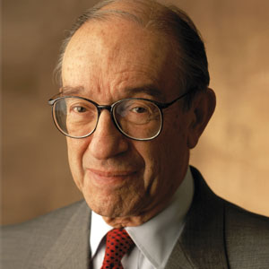 Alan Greenspan et sa nouvelle coiffure
